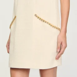Femme SANDRO Robe Courte En Tweed à Détails Strass
