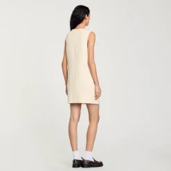 Femme SANDRO Robe Courte En Tweed à Détails Strass