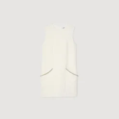 Femme SANDRO Robe Courte En Tweed à Détails Strass