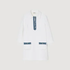 Femme SANDRO Robe Courte En Tweed à Manches Longues