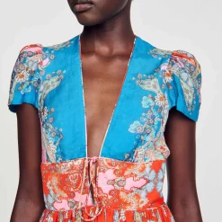 Femme SANDRO Robe Courte Imprimée