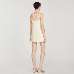 Femme SANDRO Robe Courte Ornée De Perles