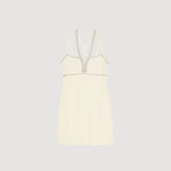 Femme SANDRO Robe Courte Ornée De Perles