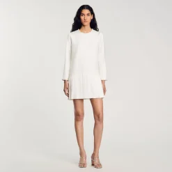 Femme SANDRO Robe Courte Perlée En Satin