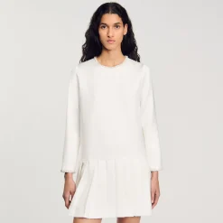 Femme SANDRO Robe Courte Perlée En Satin