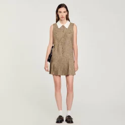 Femme SANDRO Robe Courte Pied De Puce