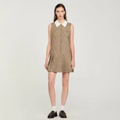 Femme SANDRO Robe Courte Pied De Puce