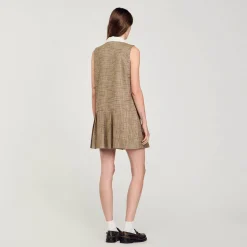 Femme SANDRO Robe Courte Pied De Puce