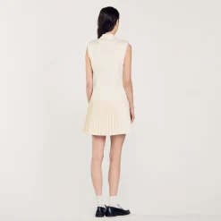 Femme SANDRO Robe Courte Tailleur Plissée
