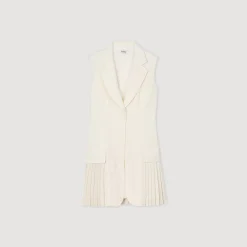 Femme SANDRO Robe Courte Tailleur Plissée