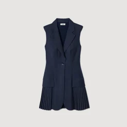 Femme SANDRO Robe Courte Tailleur Plissée