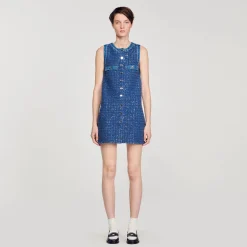 Femme SANDRO Robe Courte Trapèze En Tweed