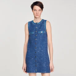 Femme SANDRO Robe Courte Trapèze En Tweed