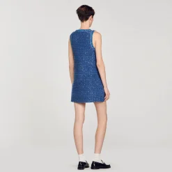 Femme SANDRO Robe Courte Trapèze En Tweed