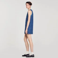 Femme SANDRO Robe Courte Trapèze En Tweed