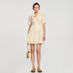 Femme SANDRO Robe Courte Volantée