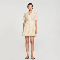 Femme SANDRO Robe Courte Volantée
