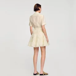 Femme SANDRO Robe Courte Volantée