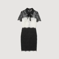 Femme SANDRO Robe En Dentelle Bi-couleur