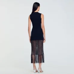 Femme SANDRO Robe En Maille à Franges