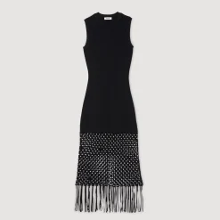 Femme SANDRO Robe En Maille à Franges