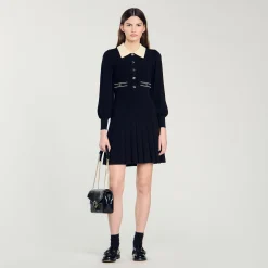 Femme SANDRO Robe En Maille Plissée