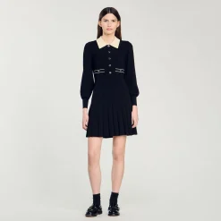 Femme SANDRO Robe En Maille Plissée