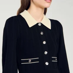 Femme SANDRO Robe En Maille Plissée