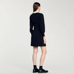 Femme SANDRO Robe En Maille Plissée