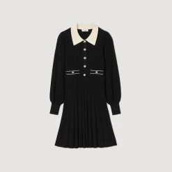 Femme SANDRO Robe En Maille Plissée