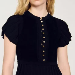 Femme SANDRO Robe En Maille Plissée