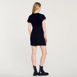 Femme SANDRO Robe En Maille Plissée