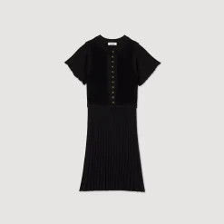 Femme SANDRO Robe En Maille Plissée