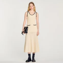 Femme SANDRO Robe En Maille Pointelle