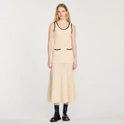 Femme SANDRO Robe En Maille Pointelle