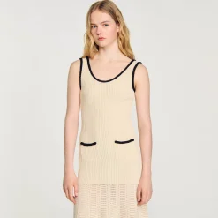 Femme SANDRO Robe En Maille Pointelle