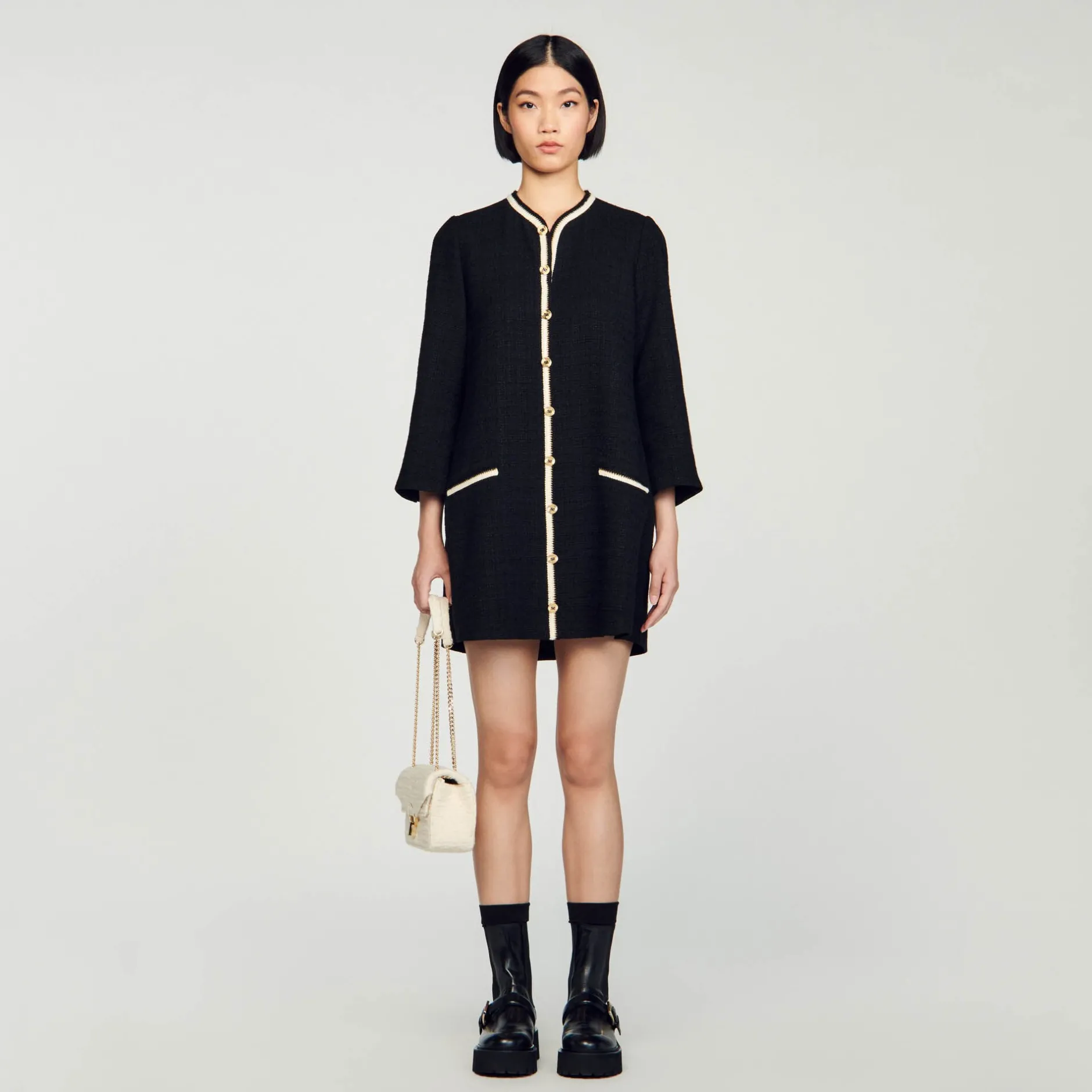 Femme SANDRO Robe En Tweed