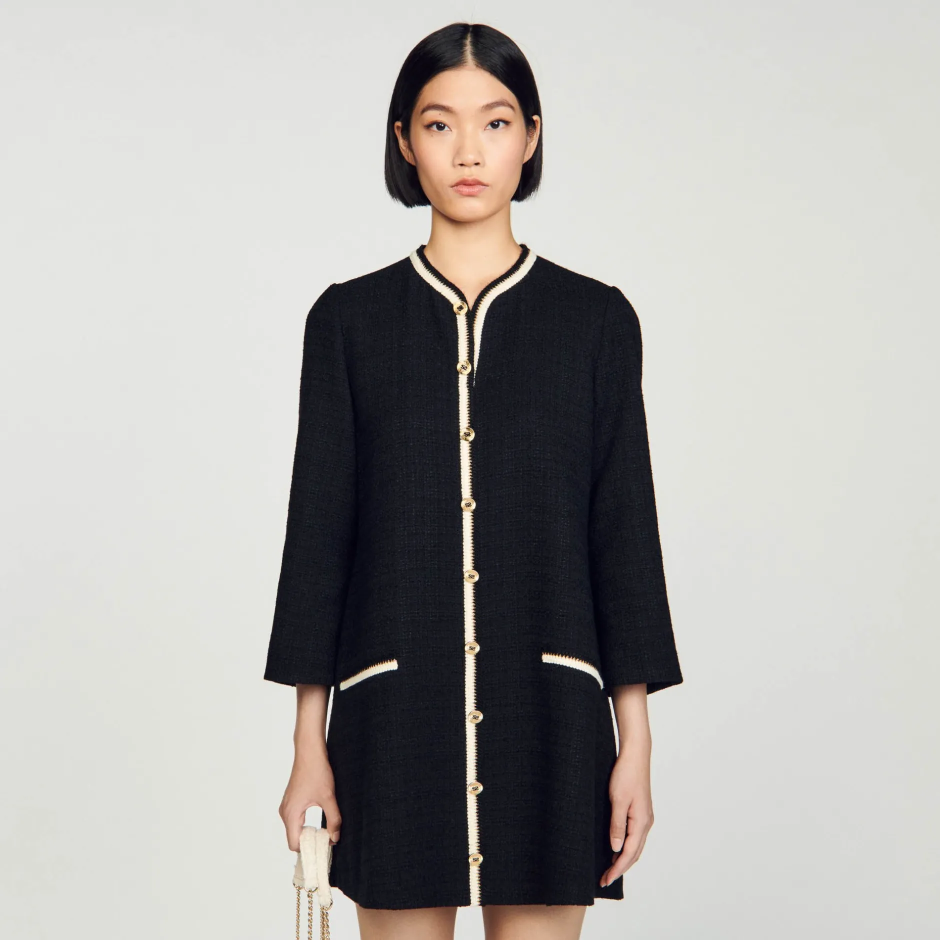 Femme SANDRO Robe En Tweed