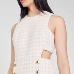 Femme SANDRO Robe En Tweed Ajourée