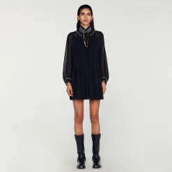 Femme SANDRO Robe Fluide En Mousseline