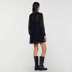 Femme SANDRO Robe Fluide En Mousseline