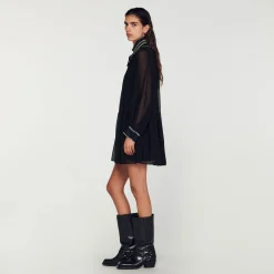 Femme SANDRO Robe Fluide En Mousseline