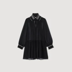 Femme SANDRO Robe Fluide En Mousseline