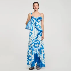 Femme SANDRO Robe Imprimée à Volants