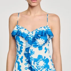 Femme SANDRO Robe Imprimée à Volants