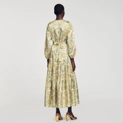 Femme SANDRO Robe Longue à Imprimé Foulard