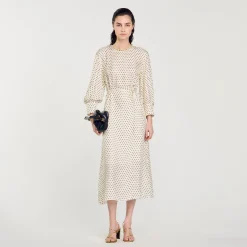 Femme SANDRO Robe Longue à Pois