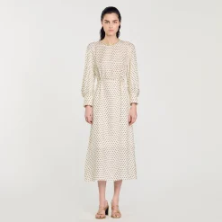 Femme SANDRO Robe Longue à Pois