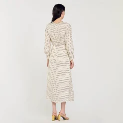 Femme SANDRO Robe Longue à Pois