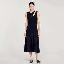 Femme SANDRO Robe Longue Bimatières